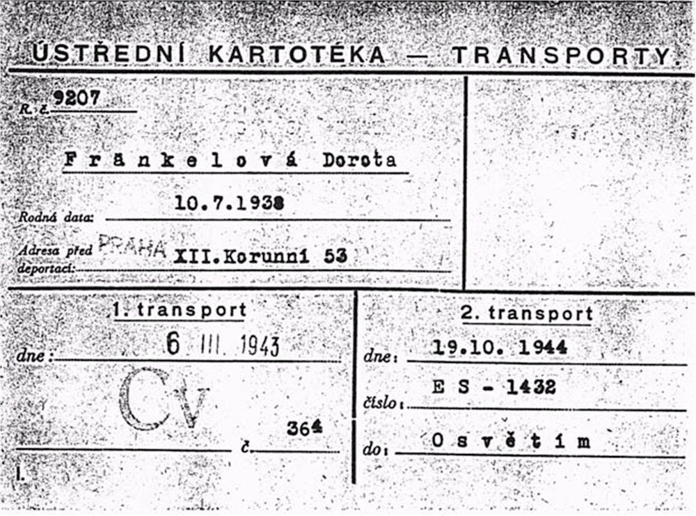 Transportkarte aus dem Jahre 1943 (Foto: H. Wilkes)